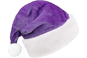 Purple Plush Santa Hat for Christmas Cheer