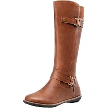 Jeossy Womens Knee High Boots, Flat Riding Boots with Side Zipper