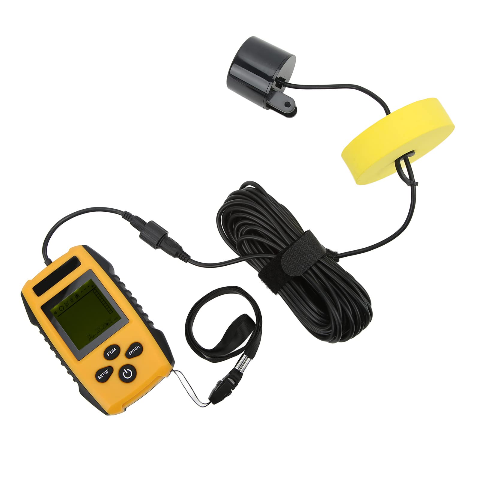 Generic Sondeur de Pêche Portable TL88E Filaire, avec Capteur Sonar Écran LCD Profondeur de Détection de 0.6 à 100 m 5 Modes de Sensibilité Idéal pour la Pêche en