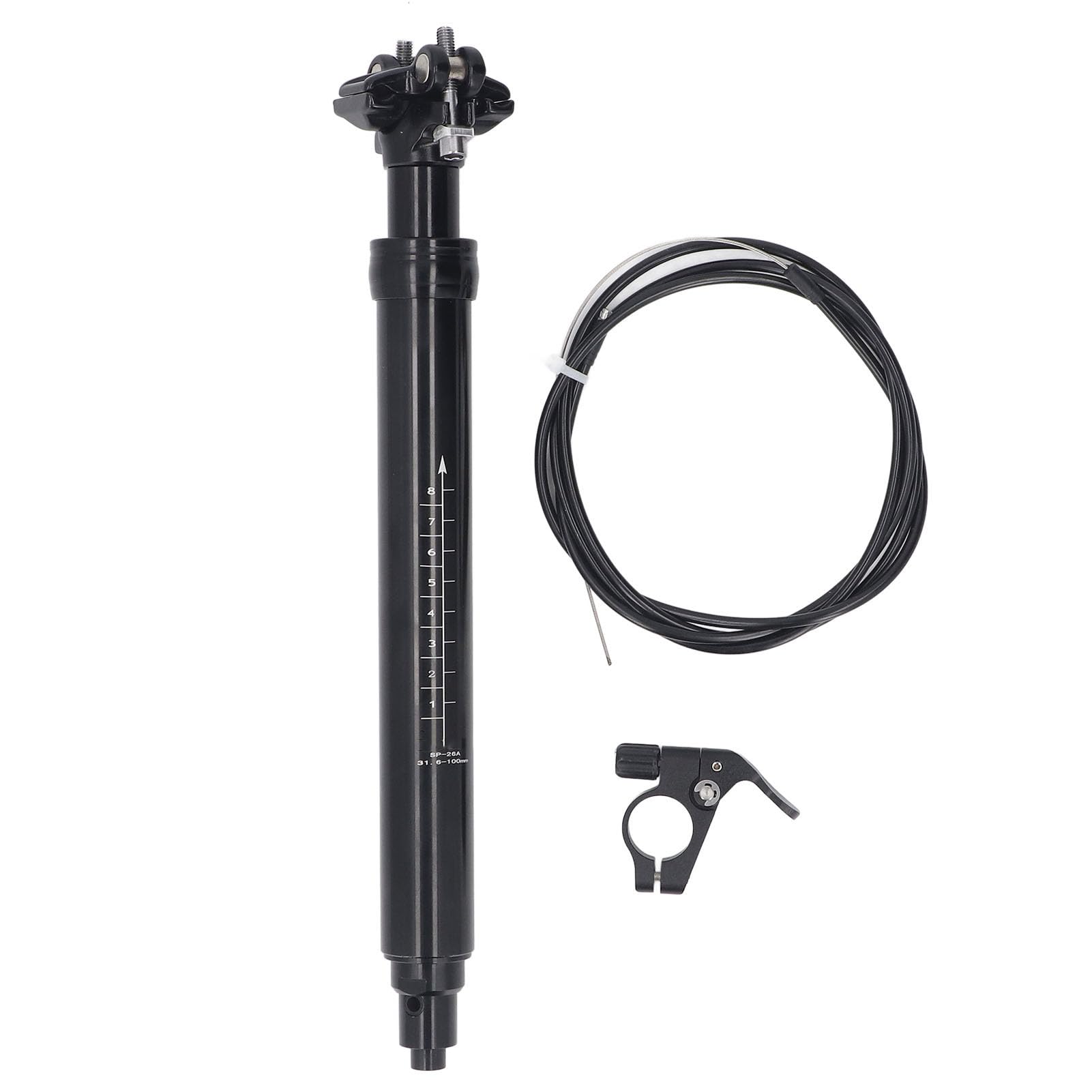 Bike Dropper Post, 31.6mm 100mm Travel Internal Routing Aluminum Alloy Bike Seatpost for Mountain Road Bikes