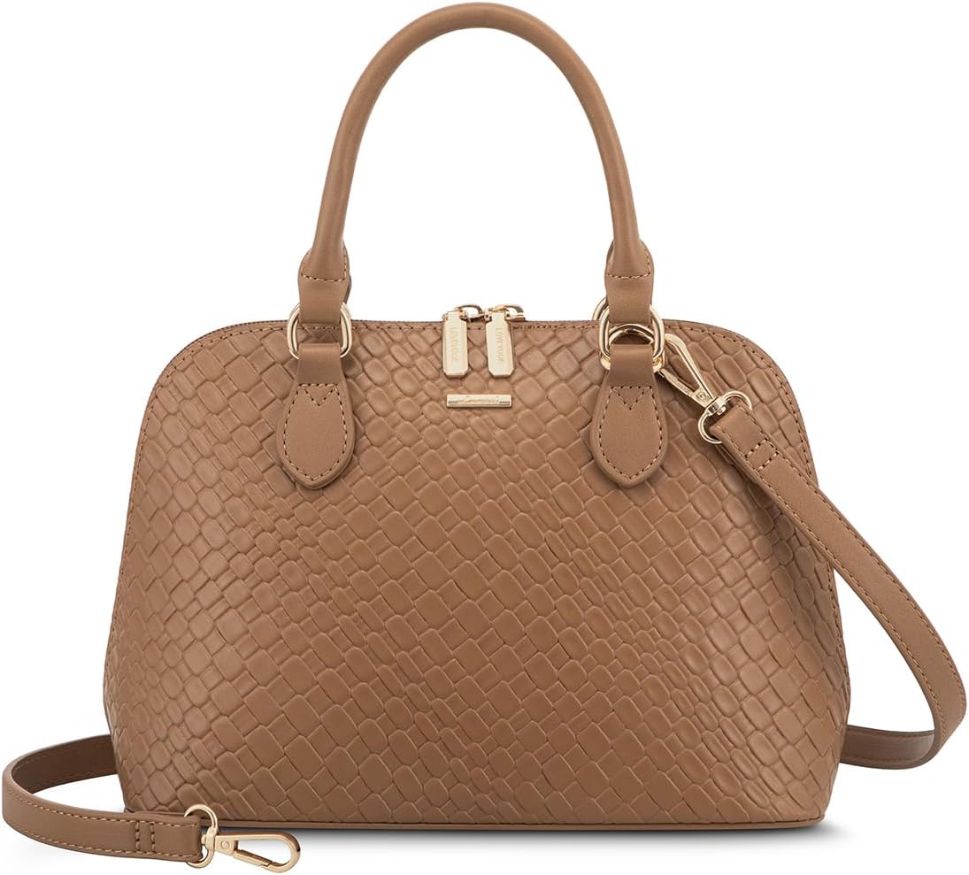 LOVEVOOK Purse for Women Small Crossbody Bags Classic Double Zip Top Handle Dome Satchel Bag
