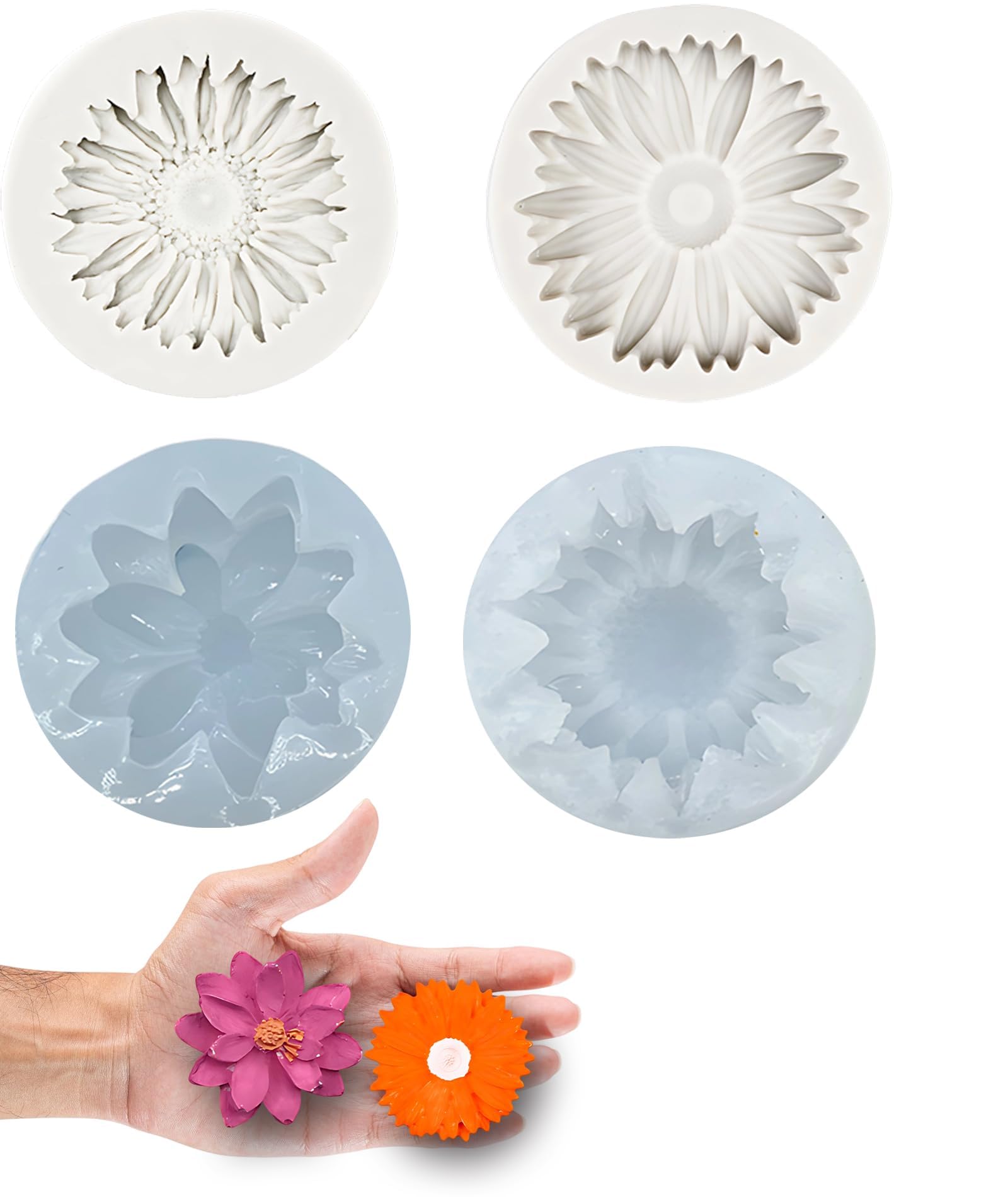 4-Piece 3D Flower Silicone Molds Set for Candle Making and Soap Crafting, Multi-Purpose Baking Molds for DIY Projects and Home Decor-image-34