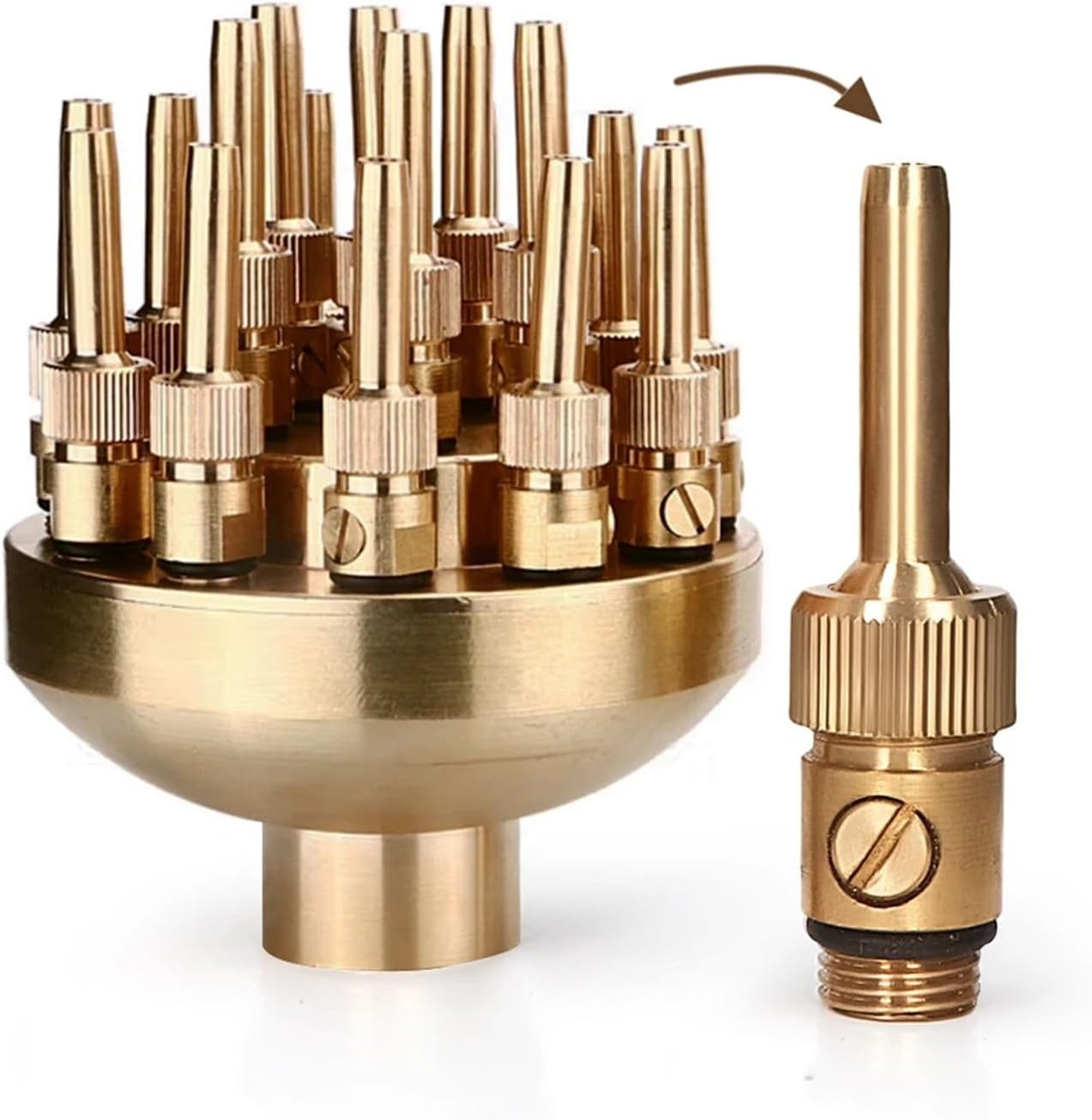 Adjustable Brass Fountain Nozzle with Built-in Valve for M8-M14 - Versatile Jet Sprinkler Head for Ponds and Fountains(M12-1pcs)
