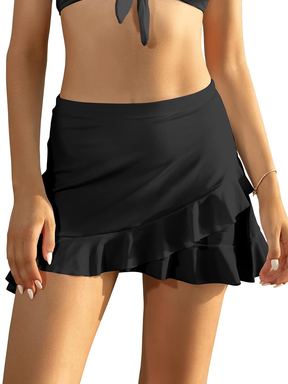 shekini Women's Swimdress Ruffle Swim Skirt Bikini Bottom Built-in Swim Bottom-picture-44