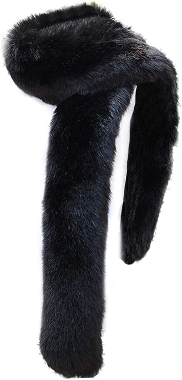 Women's Men's Extra Large Faux Fox Raccoon Fur Scarf Collar Stole Shawl