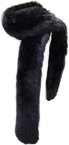 Bettli Bufanda de piel de mapache de zorro sintético extra grande para mujer y hombre