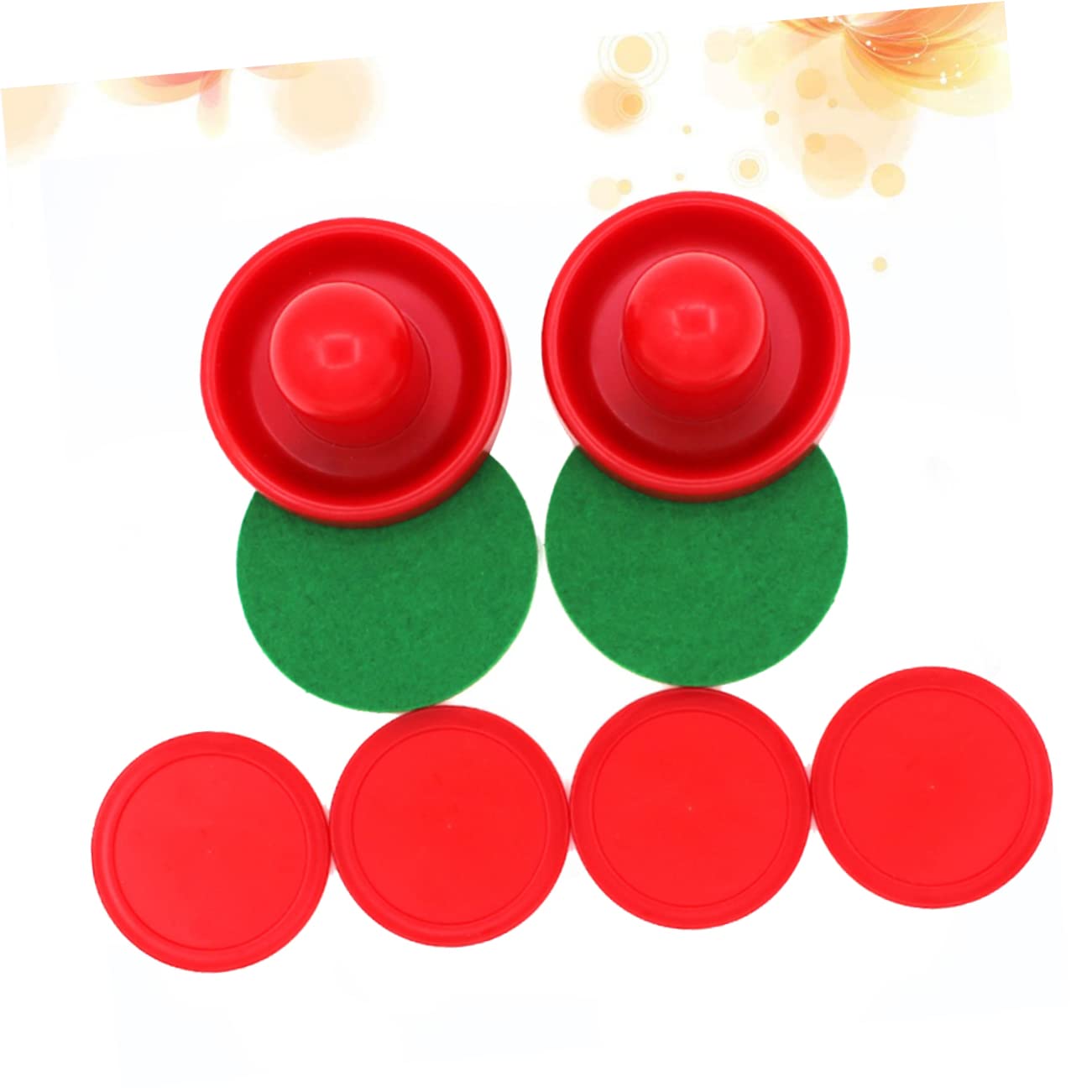 Toyvian 3 Set Accessori Per Hockey Partita Di Hockey Su Aria Tavolo Da Air Hockey L'hockey Gestisce Le Racchette Forniture Per Hockey Da Tavolo Rosso 8 Pezzi*3