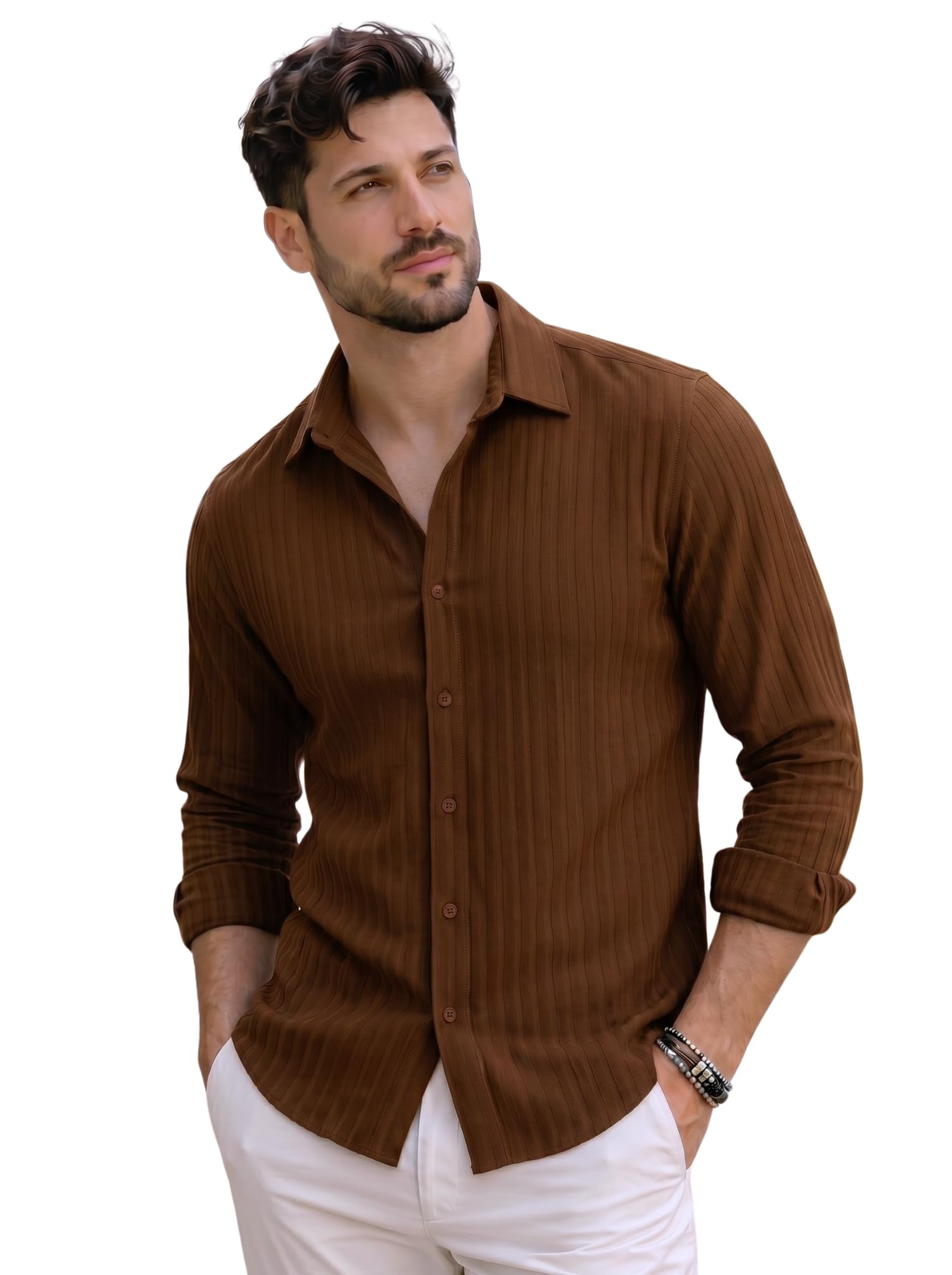 deelmo Men's Regular Fit Solid Soft Touch Textured Shirt || Casual, Formal and Bussiness Wear || (Available in Plus Size)-picture-33