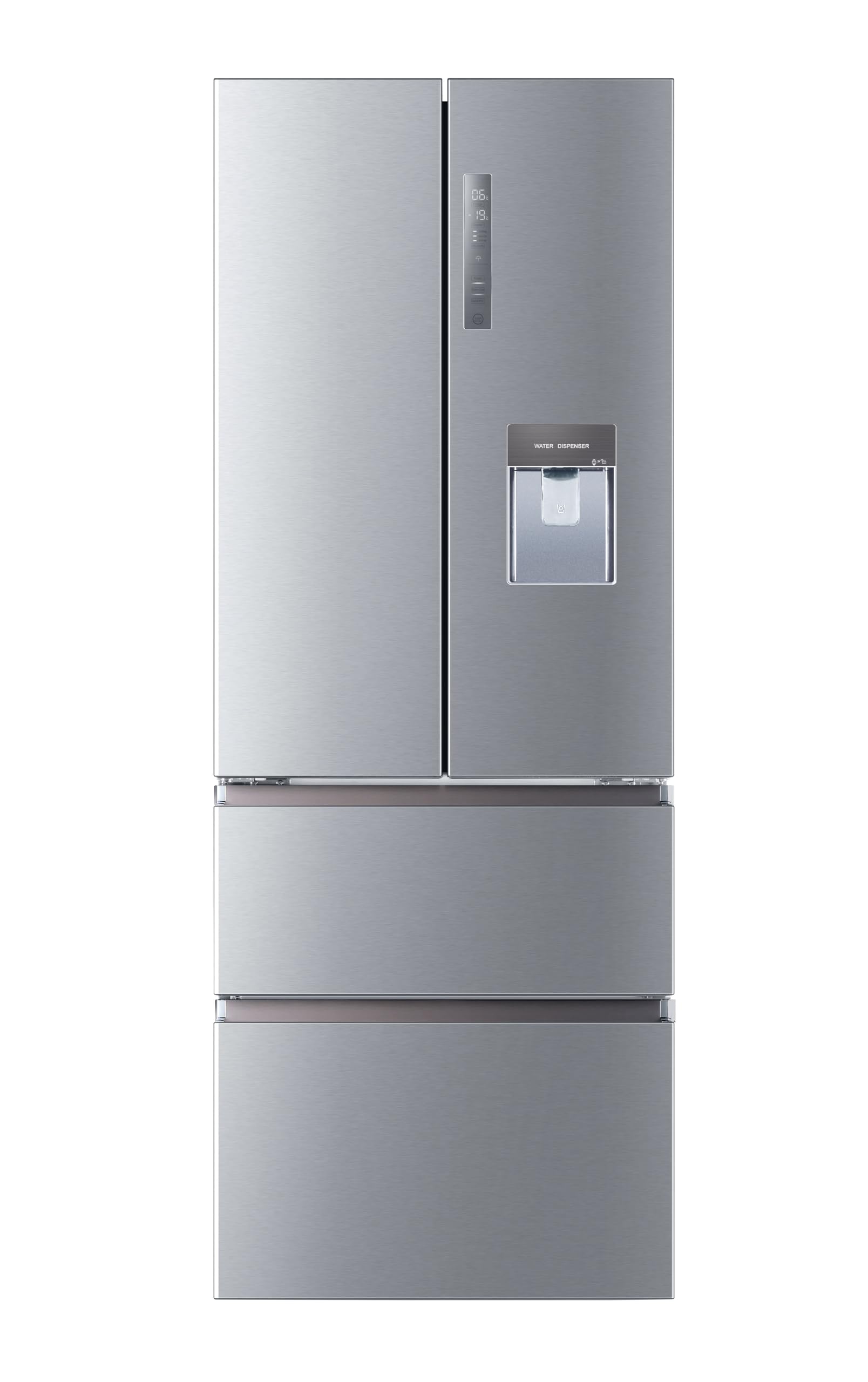 Haier HFR5719EWMP Non-Plumbed Total No Frost American Fridge Freezer - Platinum Inox - E Rated [Energy Class E]