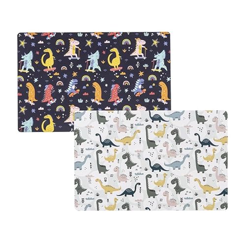ROCKING GIFTS Set de x2 Mantel Individual de plástico con diseño Infantil de Dinosaurios - 2 Modelos incluídos