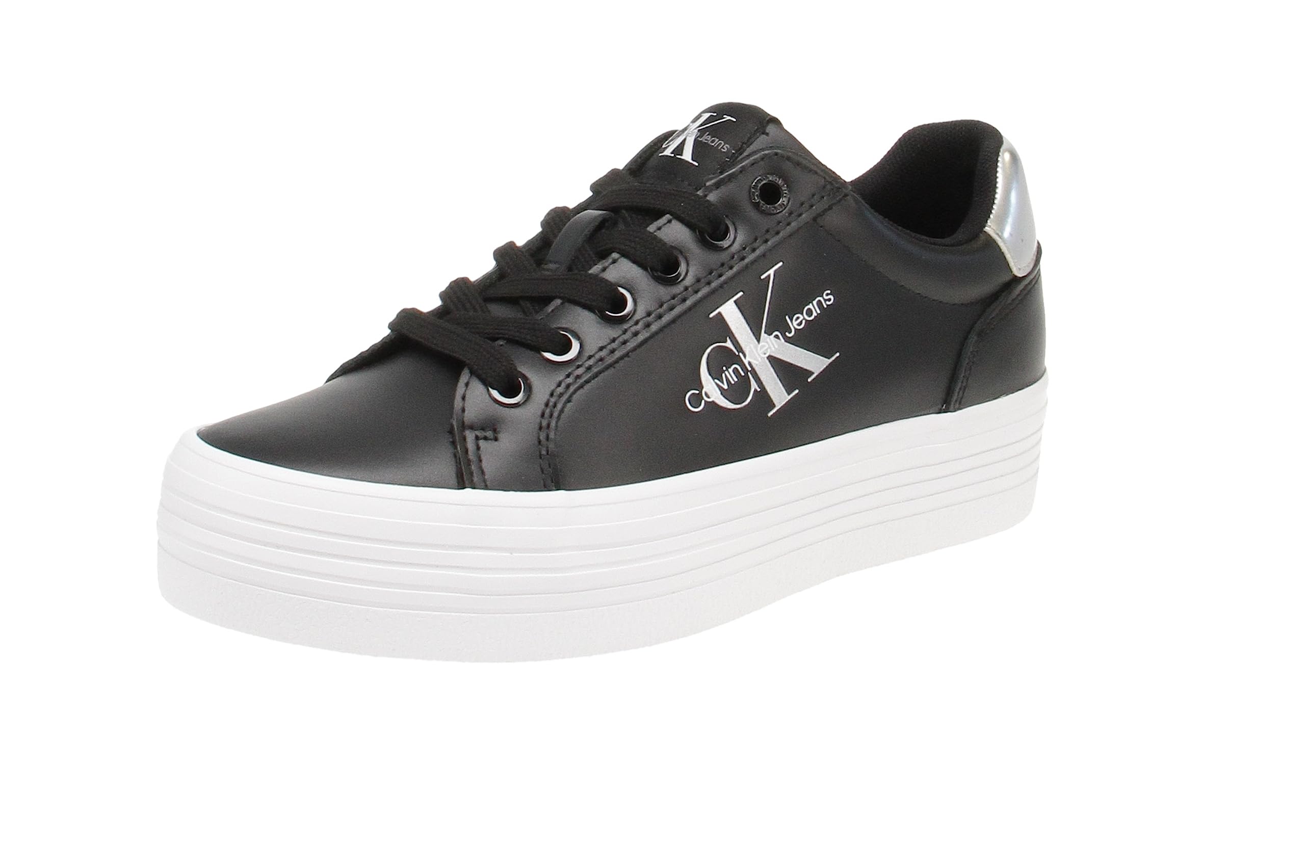 Calvin Klein Jeans Vulc Flatform Laceup LTH Refl Wn Yw0yw01222, Zapatilla Vulcanizada Mujer