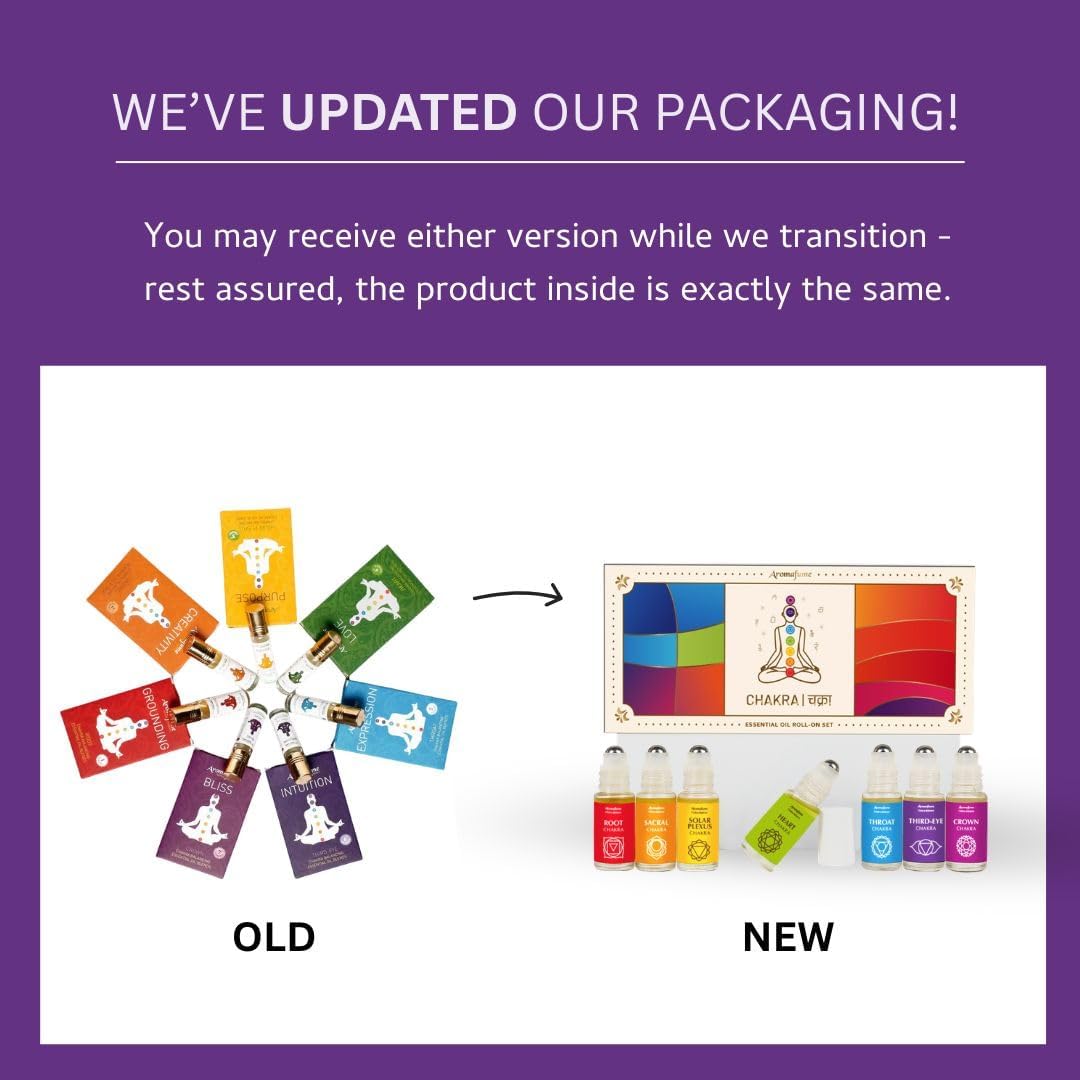 7 Chakra Essential Oil Roll-On Blend Gift Set by Aromafume | 7x 6ml/0.2 fl oz | Aromatherapy Oils for Meditation, Chakra Balance | Yoga & Reiki Gifts | Essential Oil Set for Plexus, Root Chakra & more