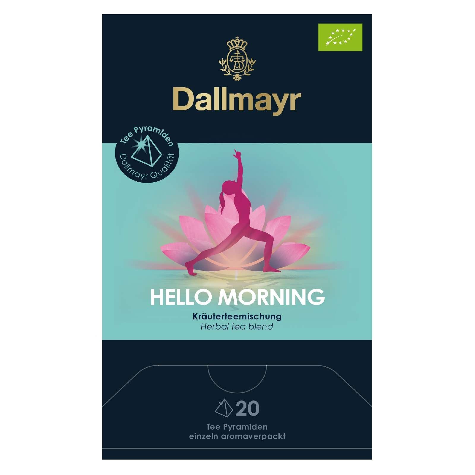 4 x Dallmayr Hello Morning Bio Kräutertee 20 Pyramiden x 2,5g