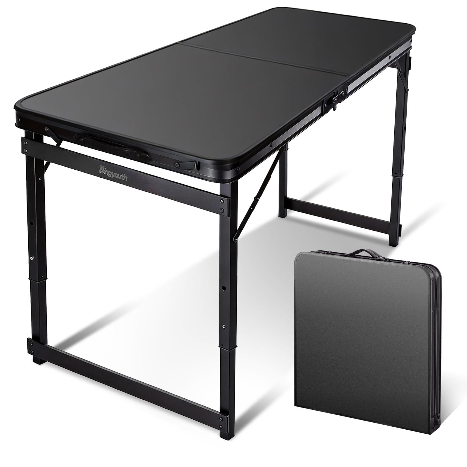 Klappbarer Campingtisch Klapptisch 120 x 60 großer Tisch für Familie und Treffen höhenverstellbar 3 Höhen(53/62/70cm) Multifunktionstisch Mehrzwecktisch stabil für Camping Garten Terrasse Party BBQ