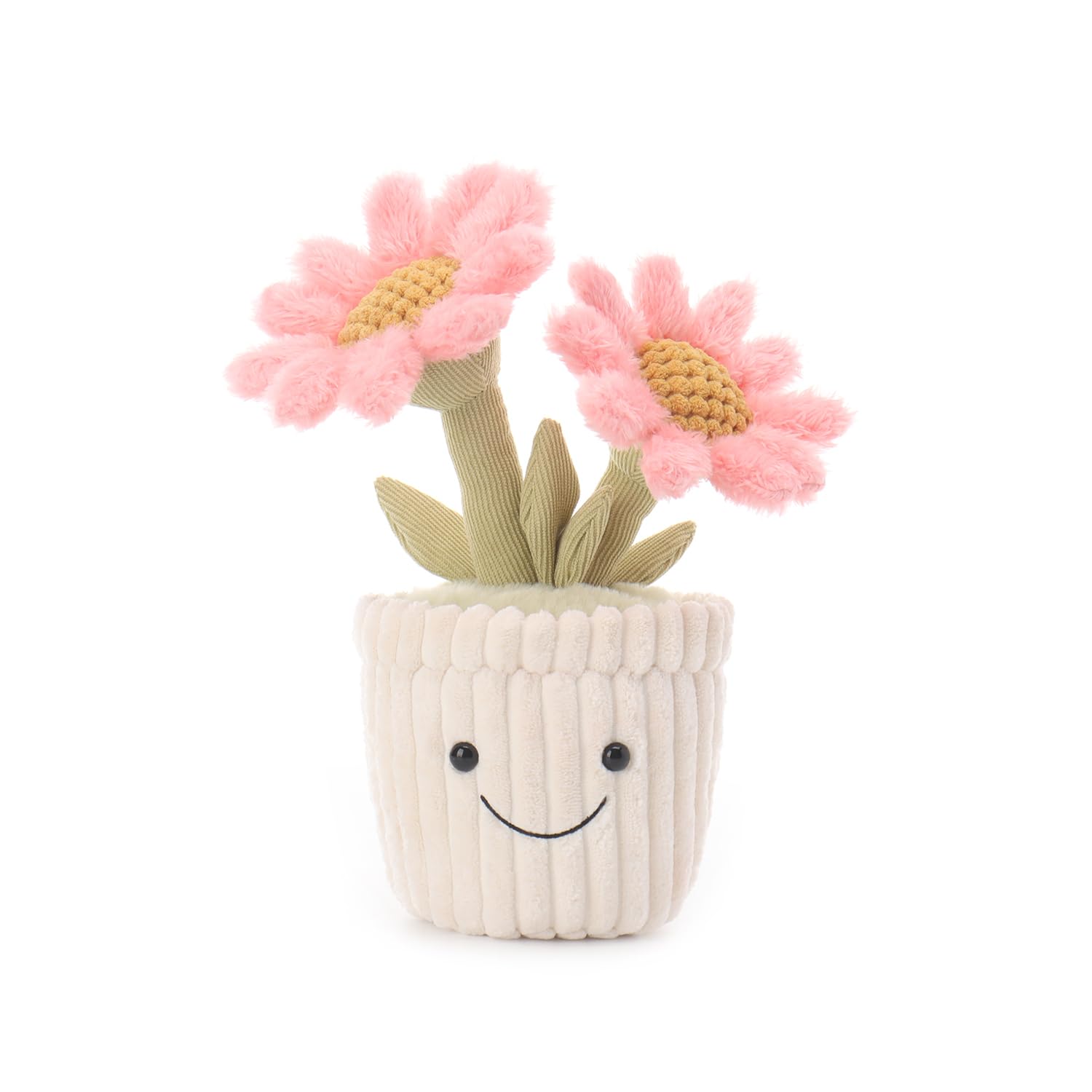 Apricot Lamb Pink Potted Daisy Flower Plushies Stuffed Animals for Baby Girl and Boy, Soft Cute Plush Toys for Kids, 10 Inches — image 1