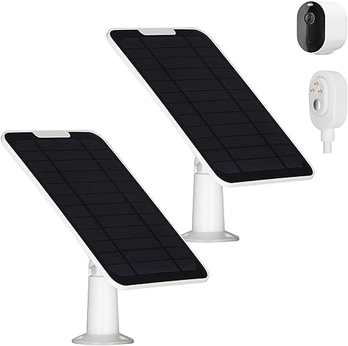 Paquete de 2 unidades de carga de panel solar de 5 W compatibles con Arlo Pro 3Pro 4Pro 5SUltraUltra 2Go 2, fuente de alimentación continua IP65
