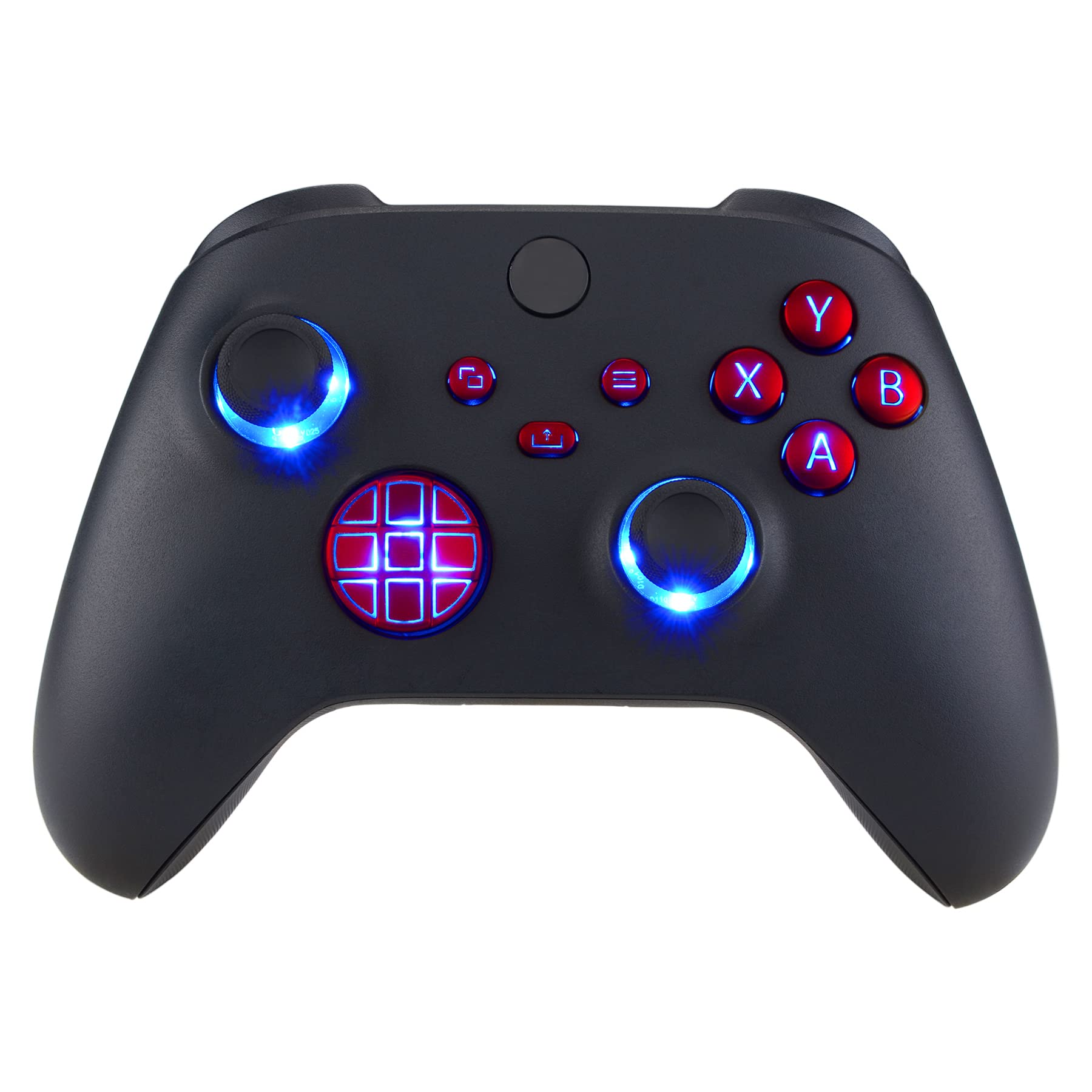 eXtremeRate Multicolori Tasti Luminosi Ricambio per Xbox Series X S Controller Dpad Analogici Pulsanti DTF LED Kit per Xbox Series X S Joystick Model 1914(Senza Controller)-Rosso Scarlatto