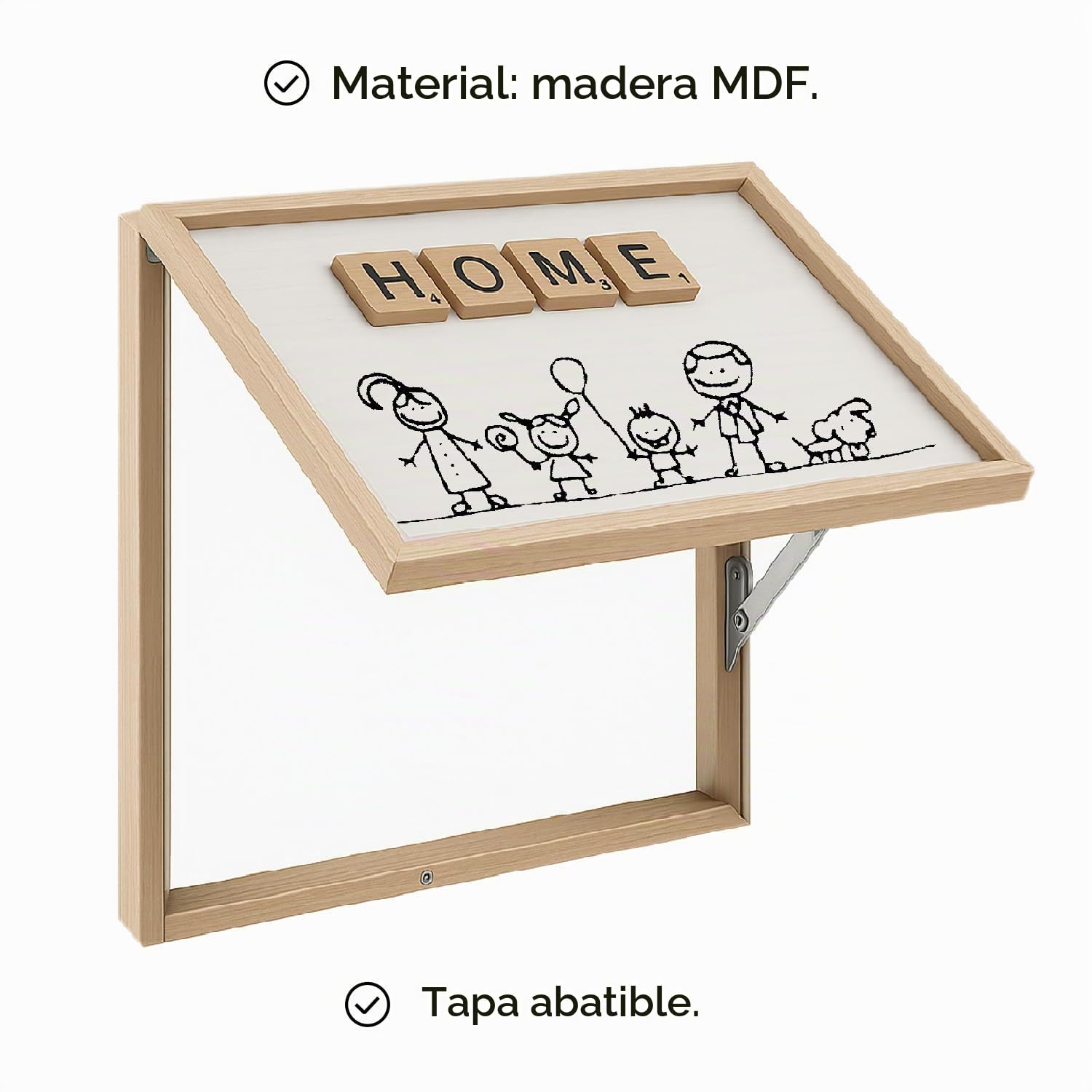 TIENDA EURASIA – Tapa Contador Luz | Material Madera MDF | Color Natural | Medidas 46 x 32 x 7.5 cm | Abatible (Familia)