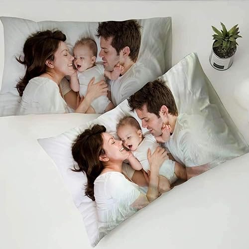 Miniatura 5 de guf Juego de ropa de cama personalizada con foto personalizada + fundas de almohada, juegos de edredón de 3 piezas, sábanas personalizadas, para la