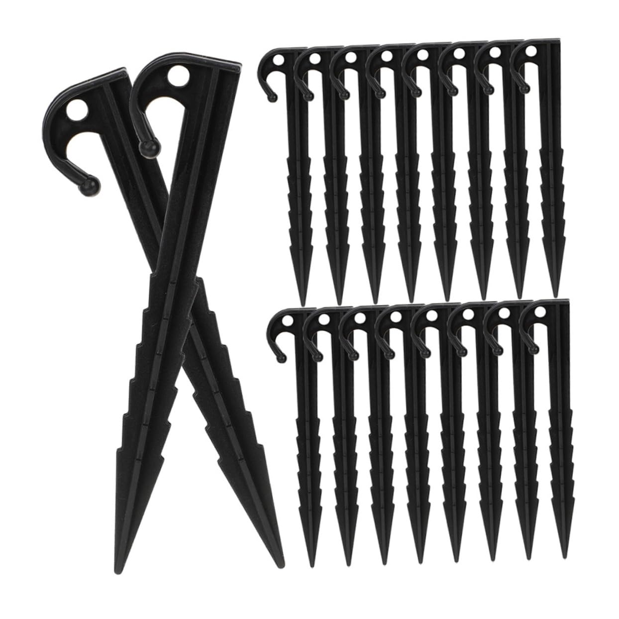 Supvox 3 Sätze Heringe Tent Poles Zeltschrauben Zeltbefestigungsnagel Zeltstangen Im Freien Pavillon Zelt Campingzubehör Erdspieße Zur Befestigung Von Zelten Plastik Pp Black 40 Stück * 3