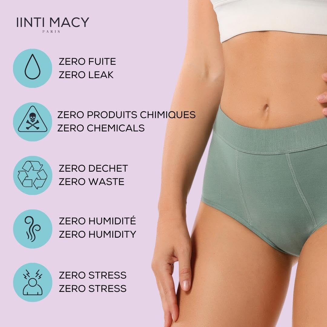 Lot de Culottes menstruelles Ultra absorbantes pour Tous Les Flux Surtout abondants Jusqu’à 10 tampons
