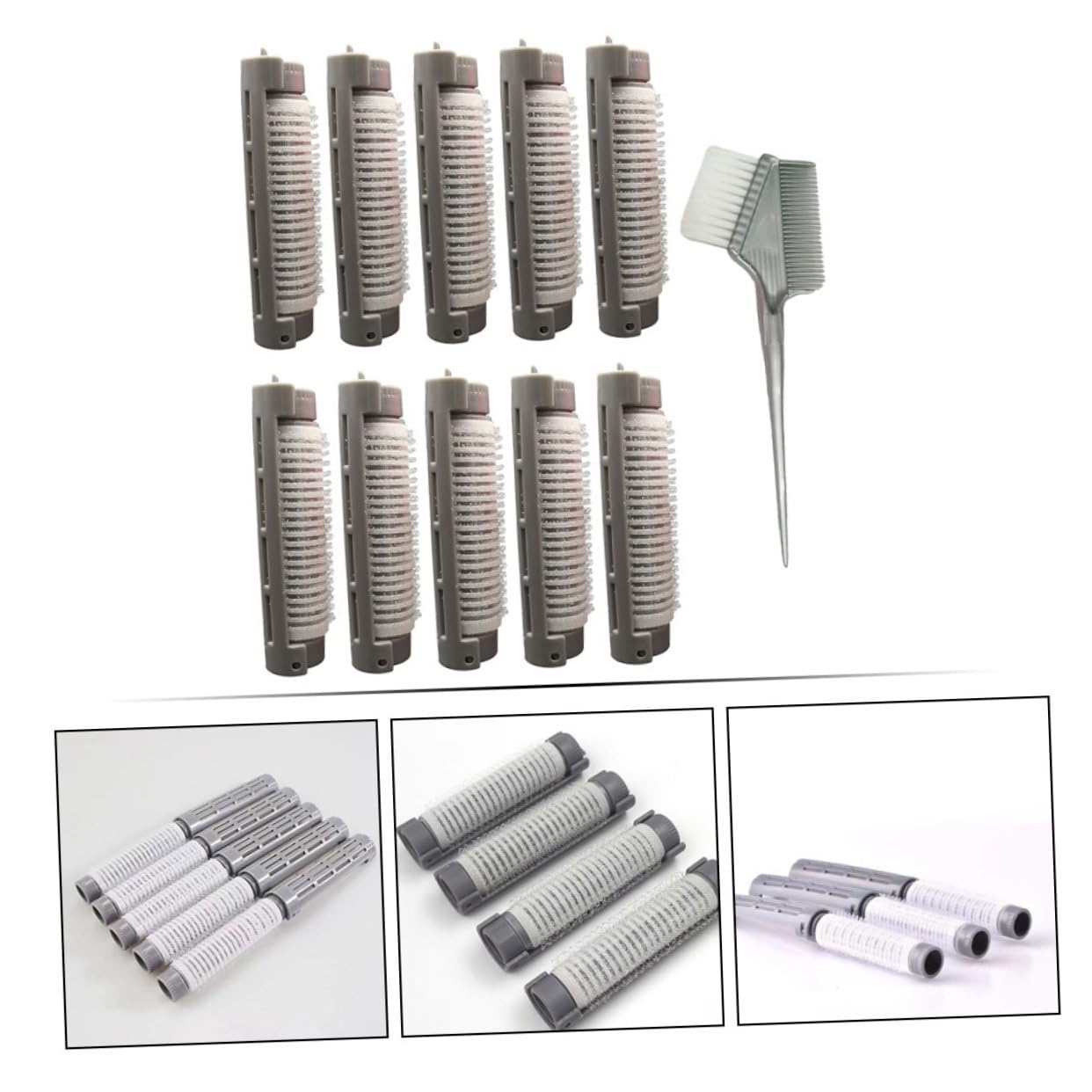 Clips De Raíz Clips De Cabello Rulos Peluquero Rulos Calientes Felpa Rodillo De Flequillo Clip De Volumen De Cabello Abdominales Grey 10 Piezas X 4