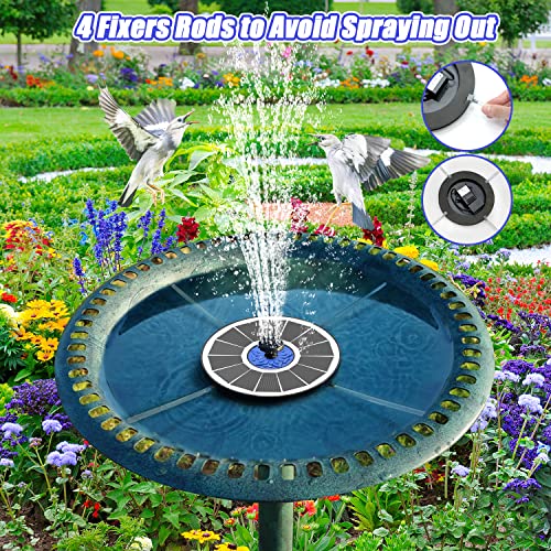 Szmp Solar Fountain 2023 Upgrade, 3.5W Solar Powered Bird Bath Fountains With Flower, Outdoor Water Feature Solar Fountain Pump With 7-In-1 Nozzles, 4 Fixed Pipes For Humingbirds, Garden, Pool, Pond #TOP3