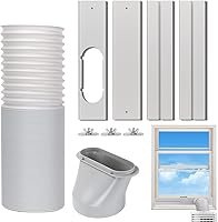 Kxuhivc Portable AC Window Vent Kit: Adjustable Sliding Window Seal, 5.9" Exhaust Hose 59" Length, Universal Fit for Horizontal/Vertical Windows