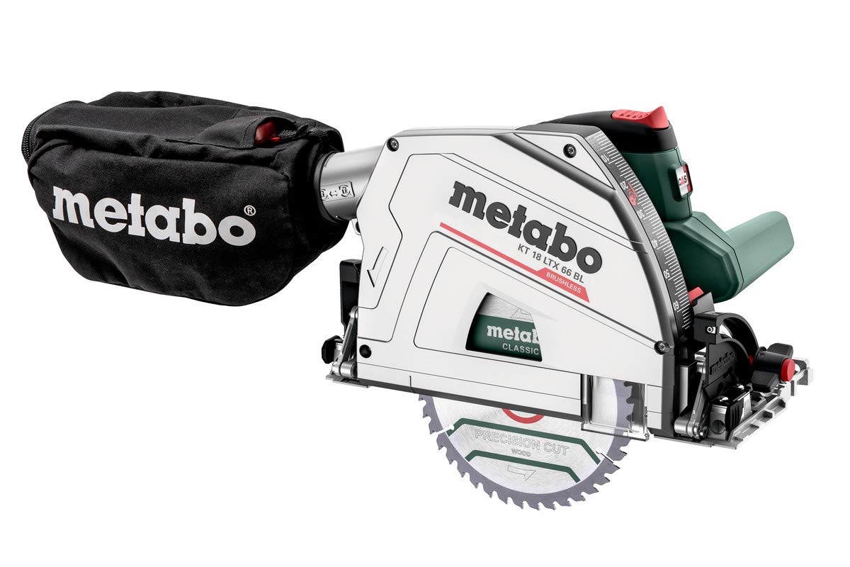 Metabo Set KT 18 LTX 66 BL Scie circulaire plongeante sans fil 18 V – MetaBOX 340 avec rail de guidage FS 160 – 691172840