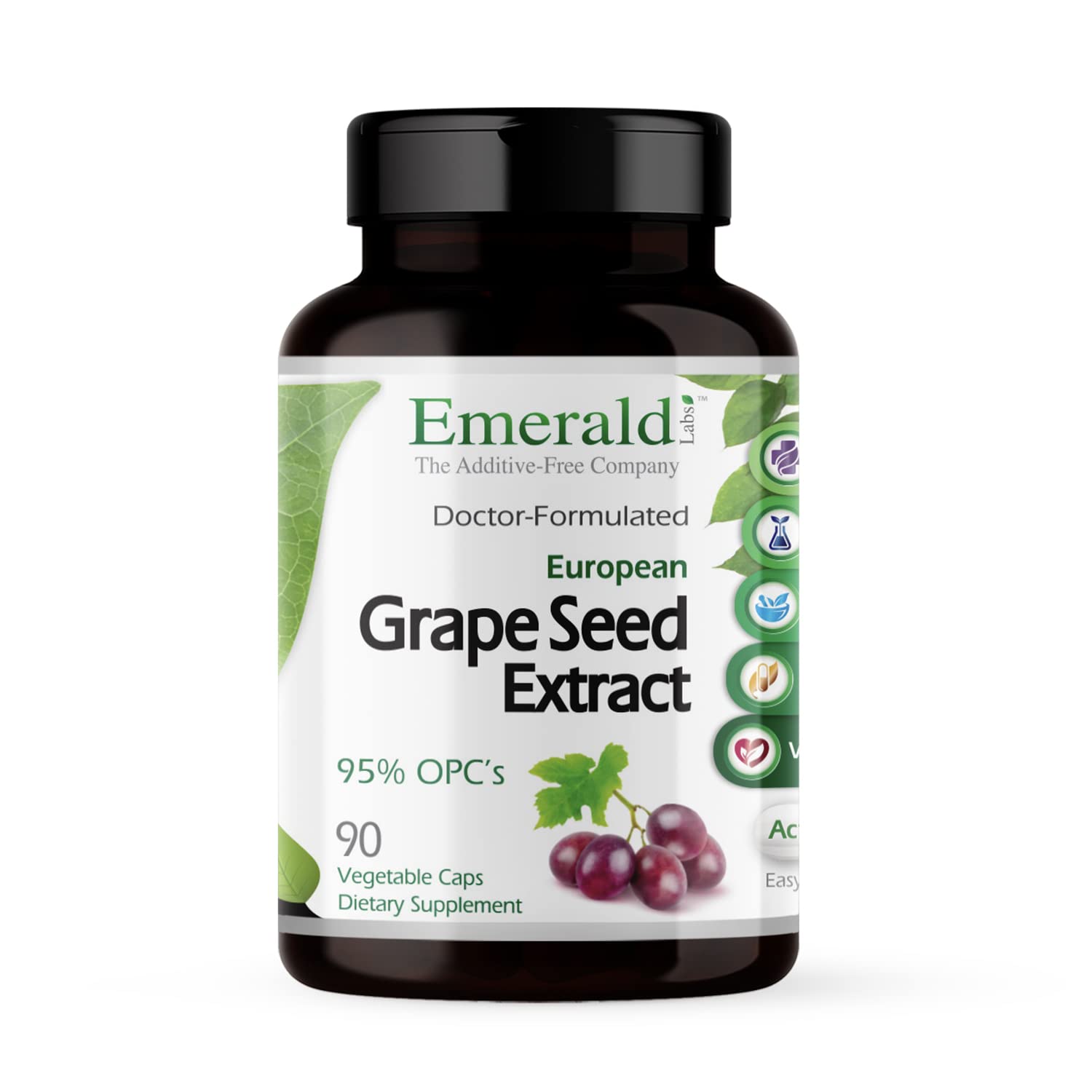 EMERALD LABS European Grape Seed Extract - Antioxidant & Immune Support Supplement - Supports Healthy Blood Flow - 90 Vegetable Capsules (90-Day Supply)