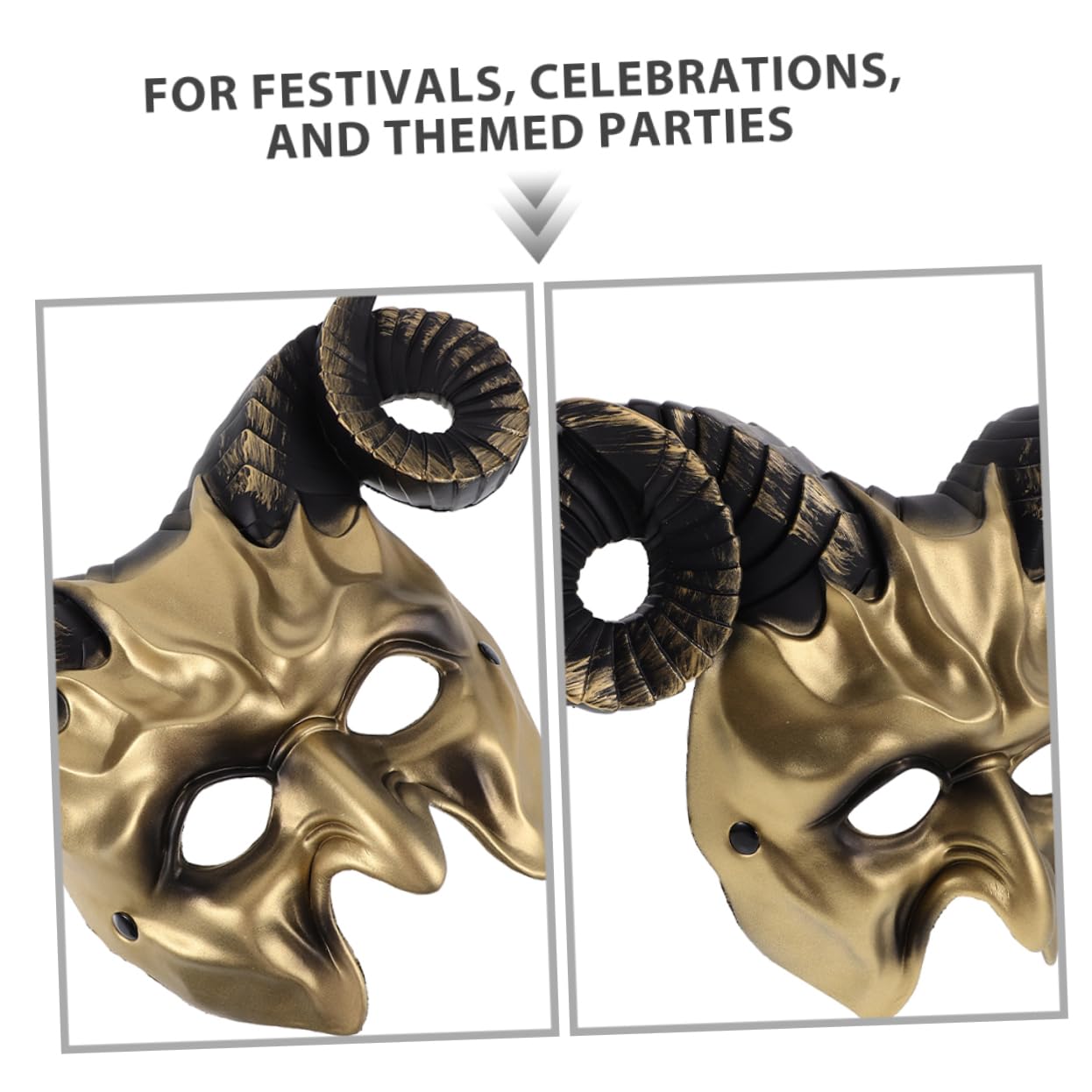 Toyvian 2 Maschera Metà Sintetica Maschere per Halloween e Feste Tema Accessorio Cosplay Leggero per Festival e Celebrazioni