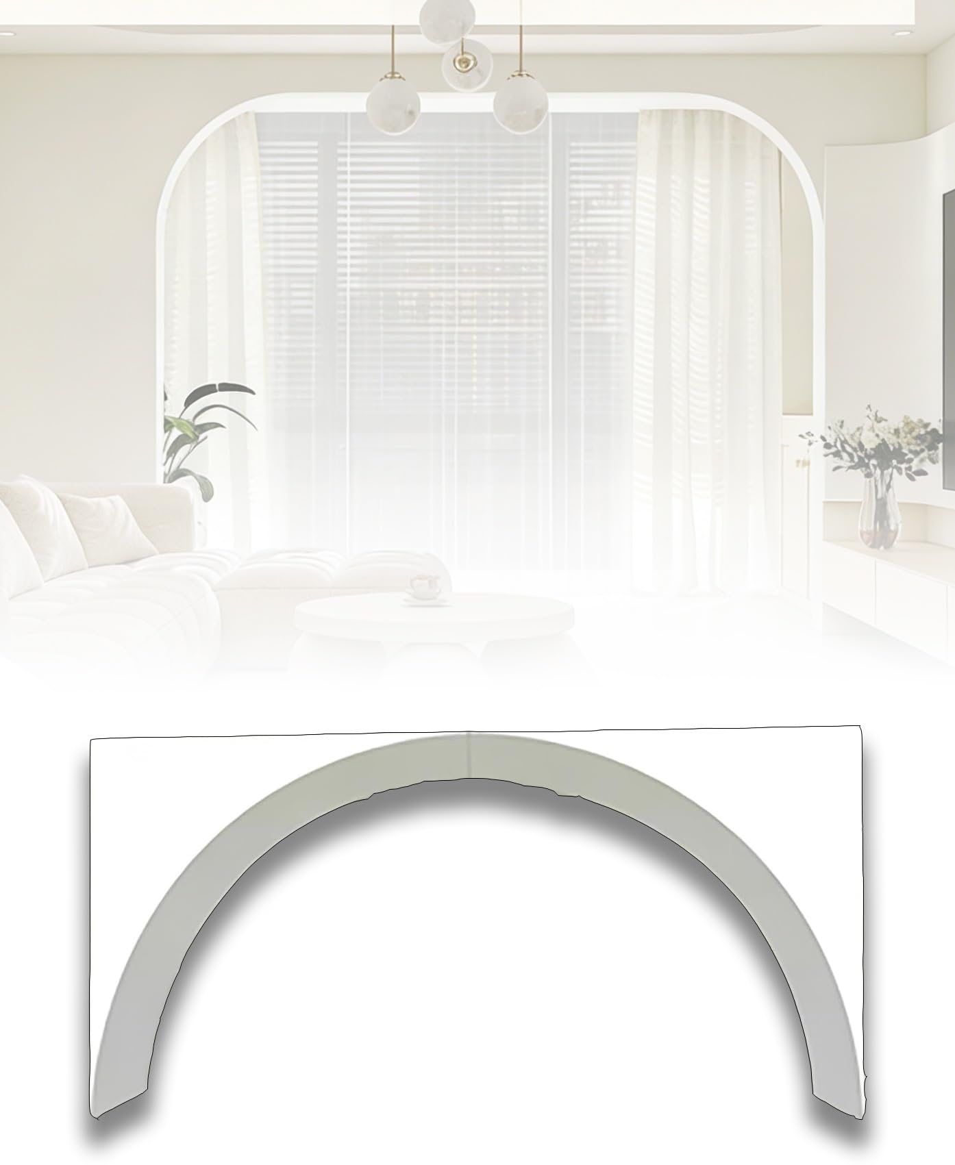 Moldura de arco de puerta redonda para modernizar el comedor y pasillos oscuros