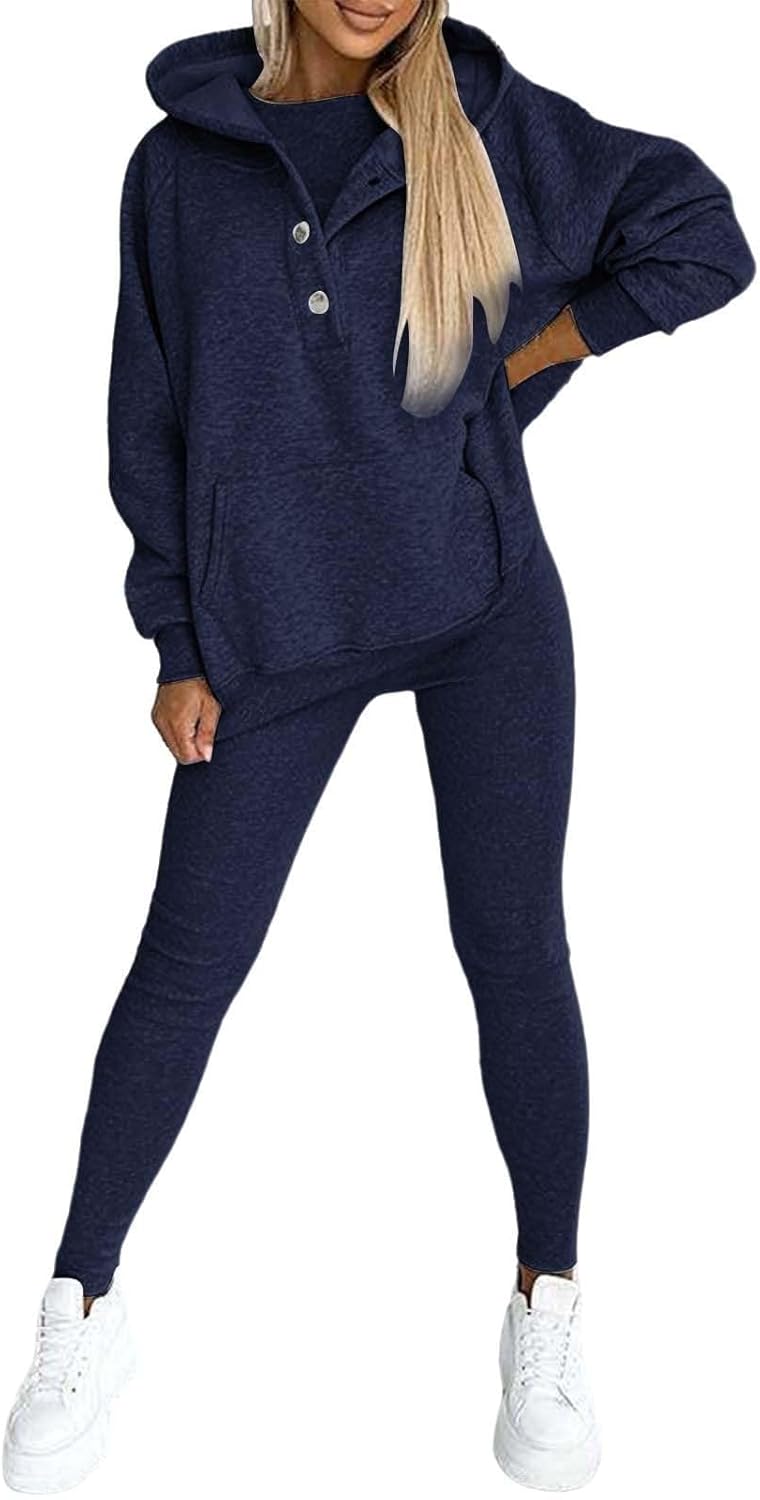 Sweat Set for Women Comfrt Sweat Sets for Women Oversized Hoodies Pullover Sweatshirts Matching High Waisted Leggings