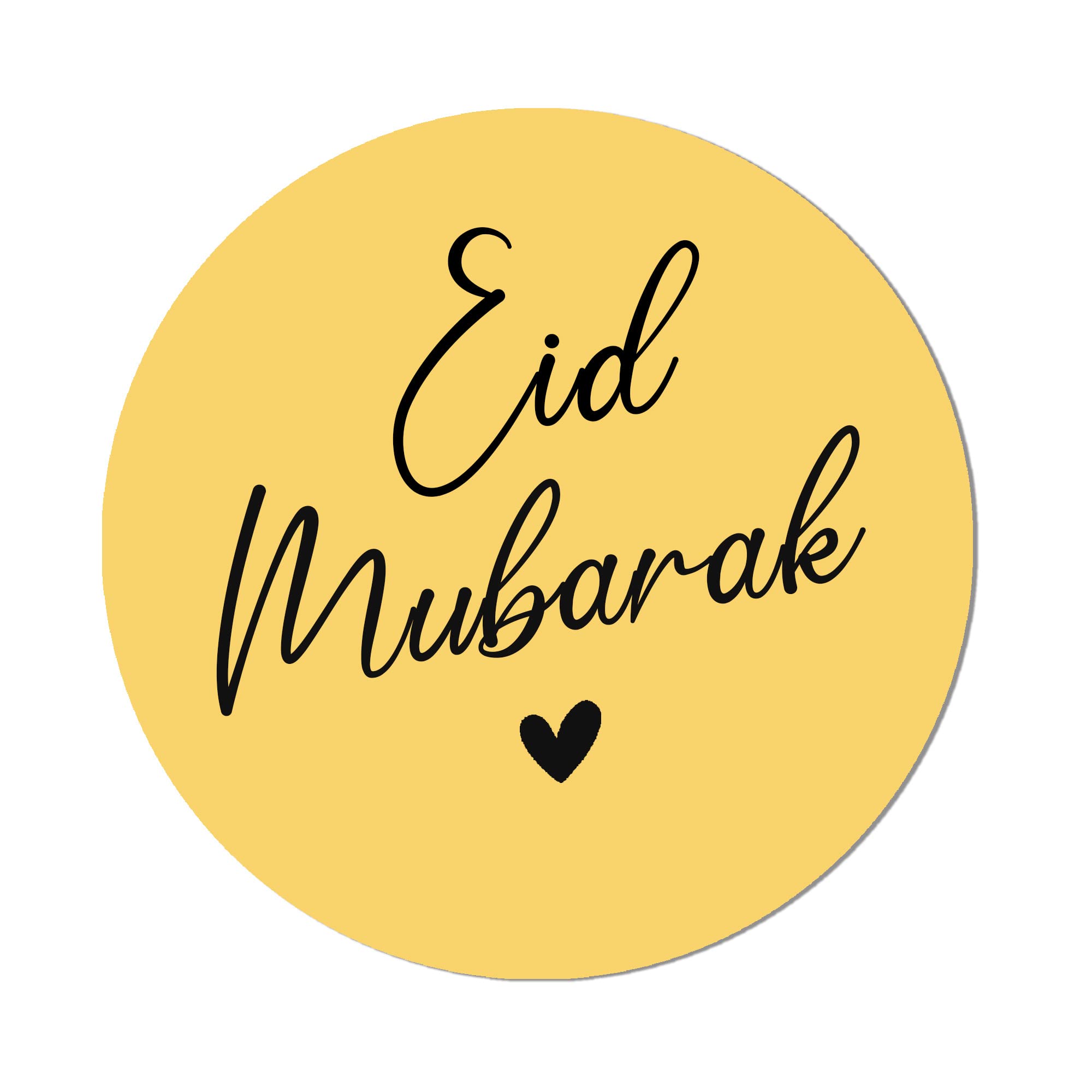 Treasured Forever Yellow Eid Mubarak - Eid Muslim Celebration 35 Sticker (37Mm)