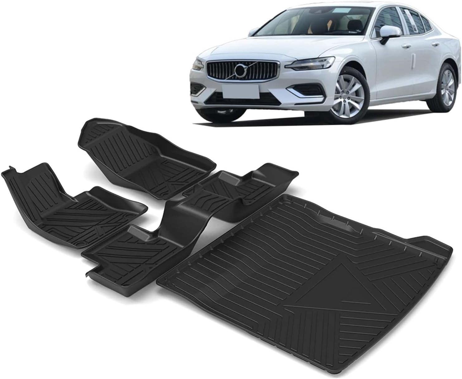 Volvo S60 2019-2023 対応 自動車フロアマット 全天候型 TPE フット