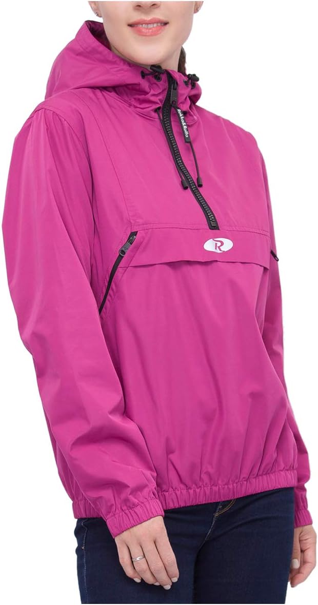 Rokka&Rolla Women's Hooded Pullover Windbreaker Anorak Jacket Small Wild Aster Purple