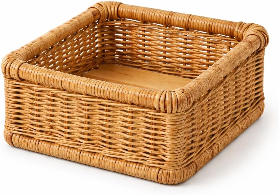 PEDDIG SHOP Wooden Basket Weaving Bases Set of 6 – Square and Rectangle Basket Bottoms with Pre-Drilled Holes – 3.5 mm Poplar Plywood DIY Basket Making Supplies