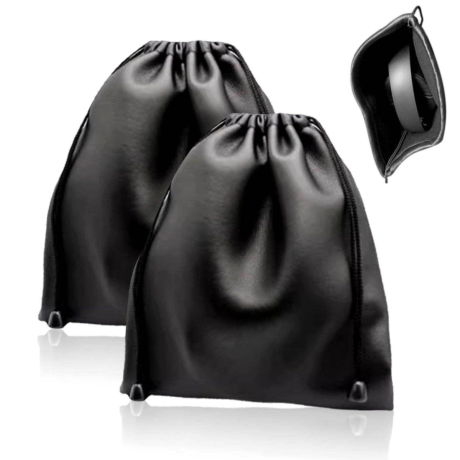 2 PCS Drawstring Pouch, Portable Travel Pouch for Headphones Earbuds, Coins, and Small Accessories