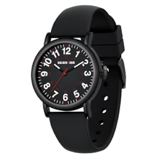 GOLDEN HOUR - Reloj de enfermera impermeable para profesionales médicos, estudiantes, mujeres y hombres, esfera luminosa de fácil lectura, 24 horas con segunda mano, banda de silicona colorida