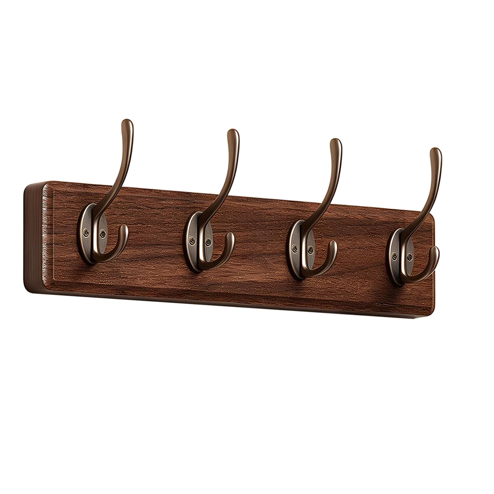 Tzufa Walnut Solid Wood Coat Hooks Wall Mounted Coat Rack Decorative Vintage Key Hanger