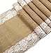 Jolly Jon Burlap Table Runner with White Lace - Wedding Reception Vintage Rustic Decor – 12" x 108" Long Dining Table Decoration - Bridal Baby Shower & Everyday Use