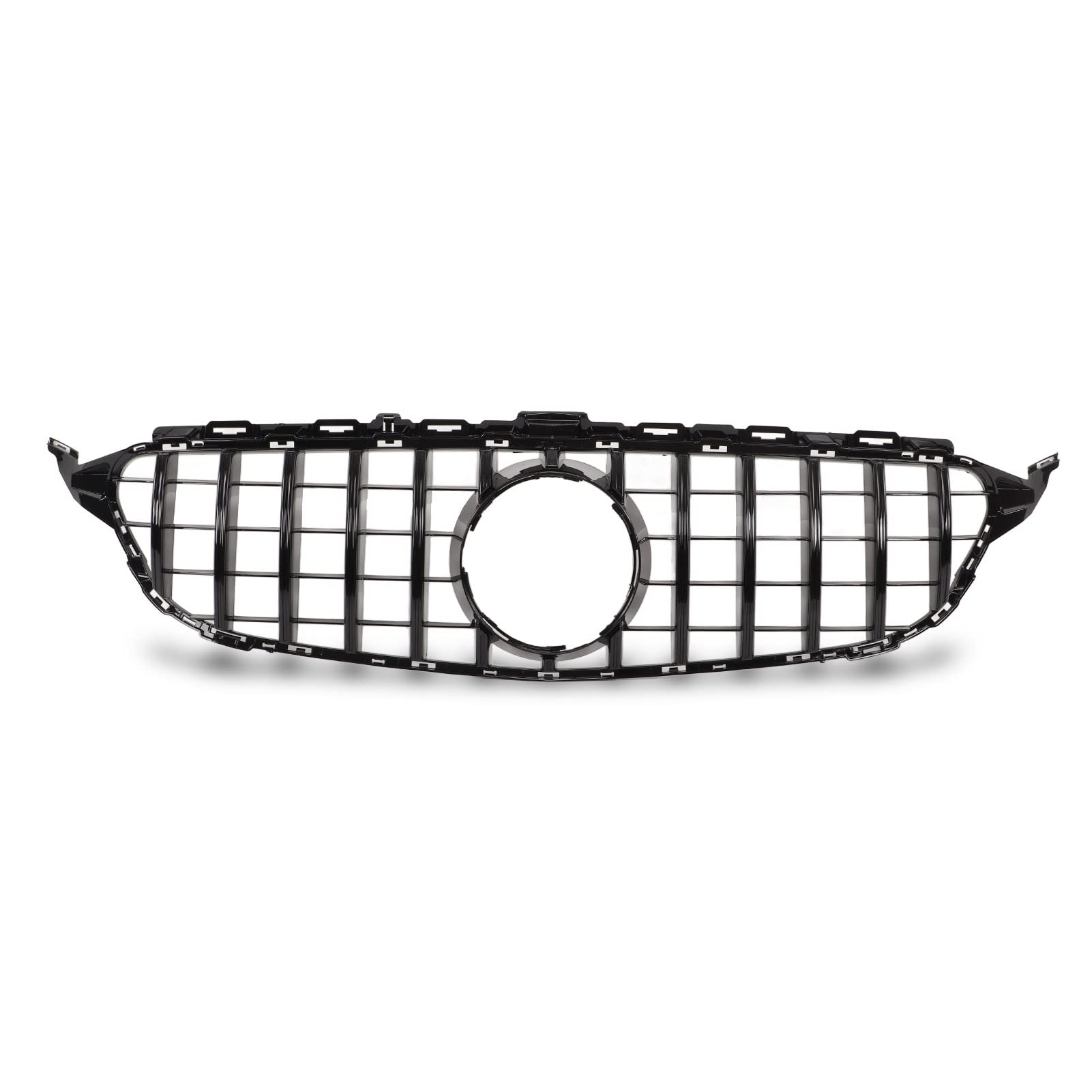 Aramox dla Panamericana GT Style Maskownica z Siatkową Maskownicą Zamiennik dla C Klasa W205 C205 Przed Liftingiem 2015-2018(pełna czerń)