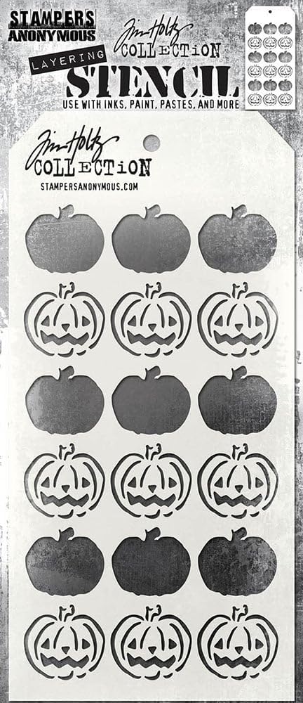 Bundle - Stampers Anonymous - Tim Holtz - Layering Stencils - Batty, Jacks and Bones with Storage Ring - 2024 Halloween Release - ths184, ths186, ths185 image 3