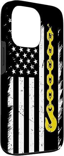 Miniatura 3 de Funda con línea amarilla para iPhone 13 Pro con bandera americana