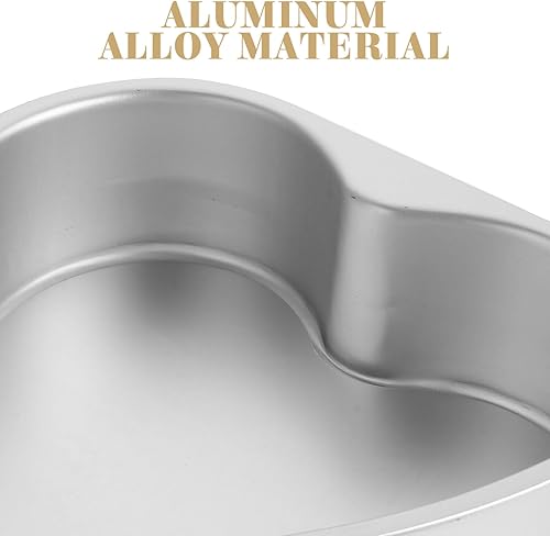 Miniatura 3 de Kichvoe Molde de aluminio antiadherente para hornear en forma de corazón de 8 pulgadas para tartas de bricolaje, postres, galletas con parte