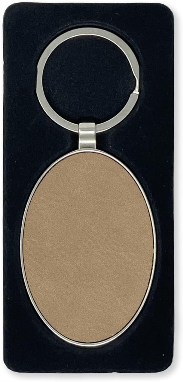 LaserGram Oval Keychain, Caduceus Medical Symbol, Personalized Engraving Included (Metal Frame)