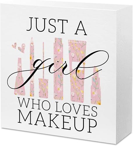 AACQQ Funny Makeup Artist Wooden Box Sign - A Playful Desk Gift for Beauty Lovers