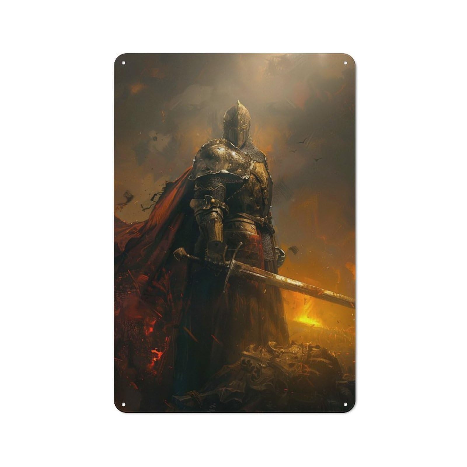 Junmoney King Of The Field Smart Tin Sign 30X20cm Featuring Office Wall Decor For Workspace, Cafe, Shop Or Desk Area