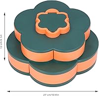 Vista 2 de Bandeja para servir aperitivos, caja de almacenamiento de aperitivos en forma de flor con tapa, contenedor multifunción de gran capacidad