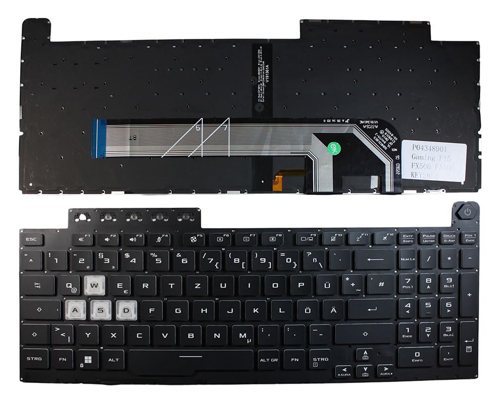 Clavier de remplacement Power4Laptops noir rétroéclairé pour ASUS TUF FA506QR - 2